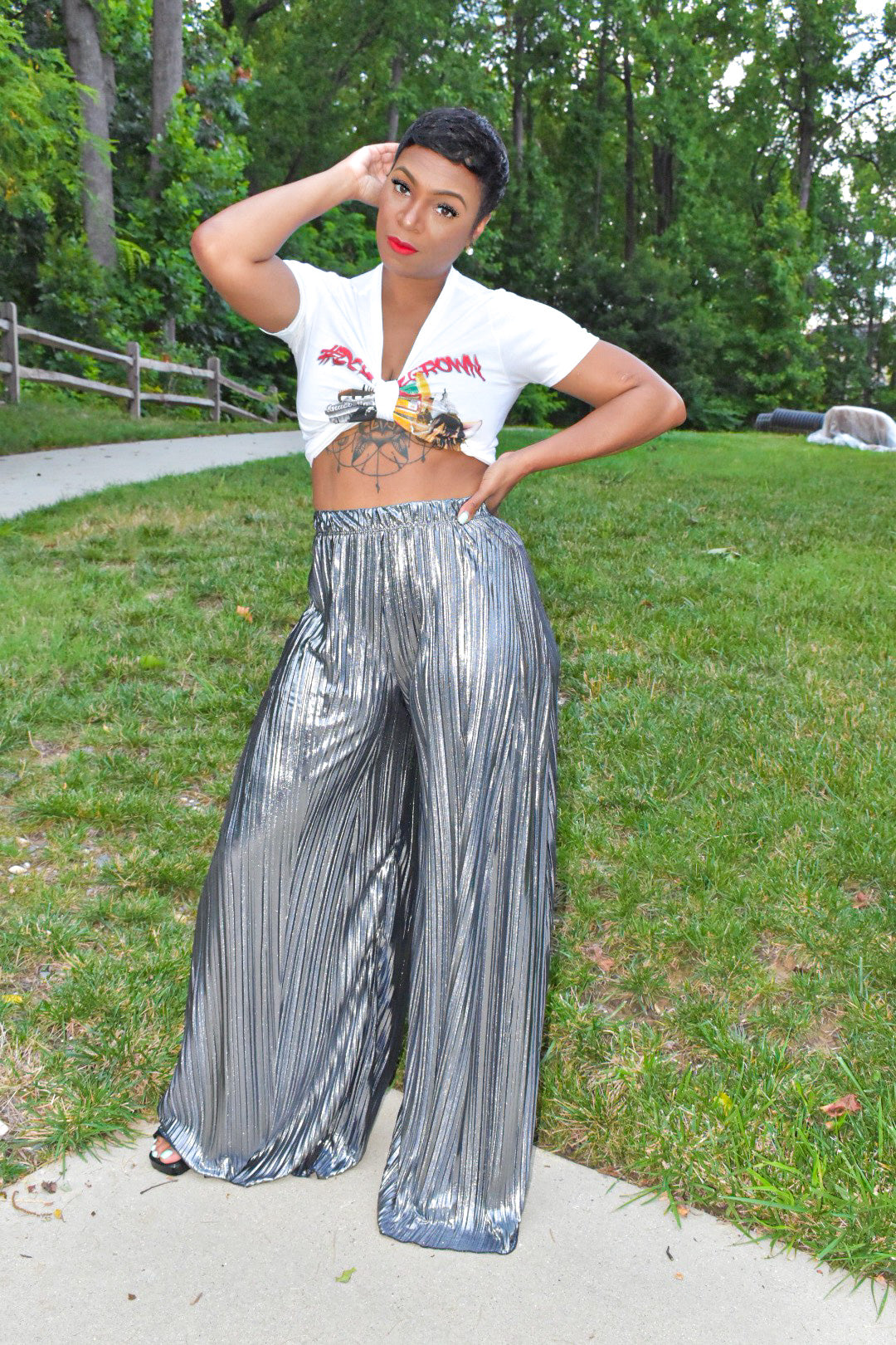 Diana Metallic Palazzo Pants