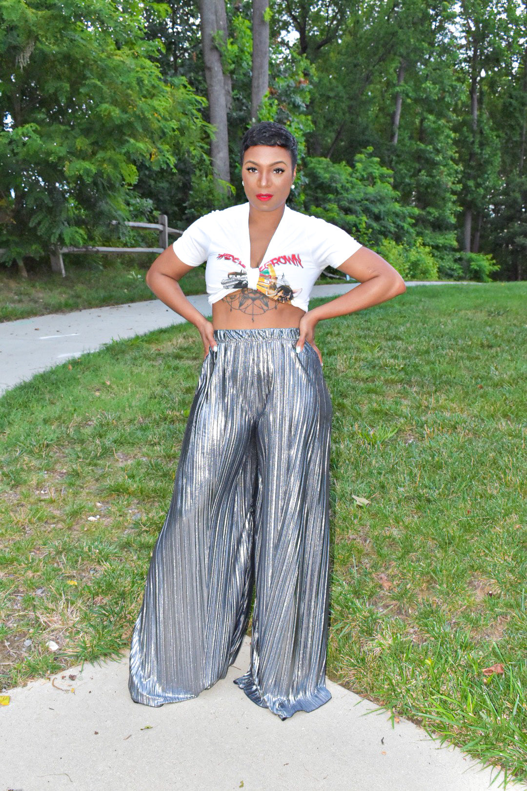 Diana Metallic Palazzo Pants