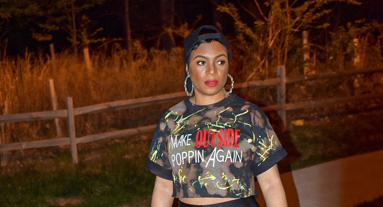 Distressed "Make OUTSIDE POPPIN Again" Top