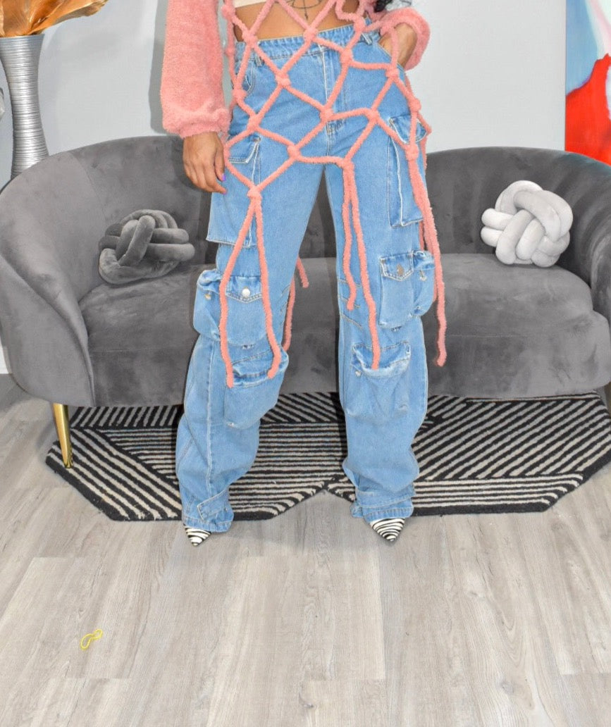 POPPIN Denim Cargo Jeans