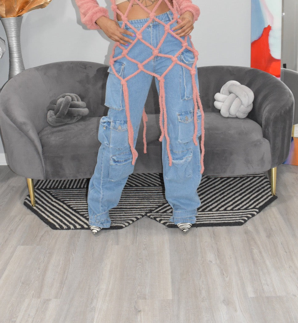 POPPIN Denim Cargo Jeans