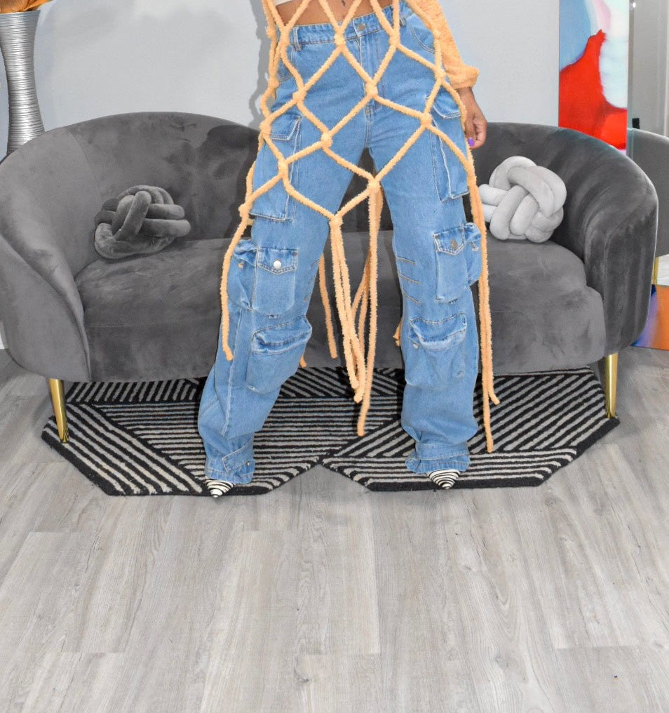 POPPIN Denim Cargo Jeans