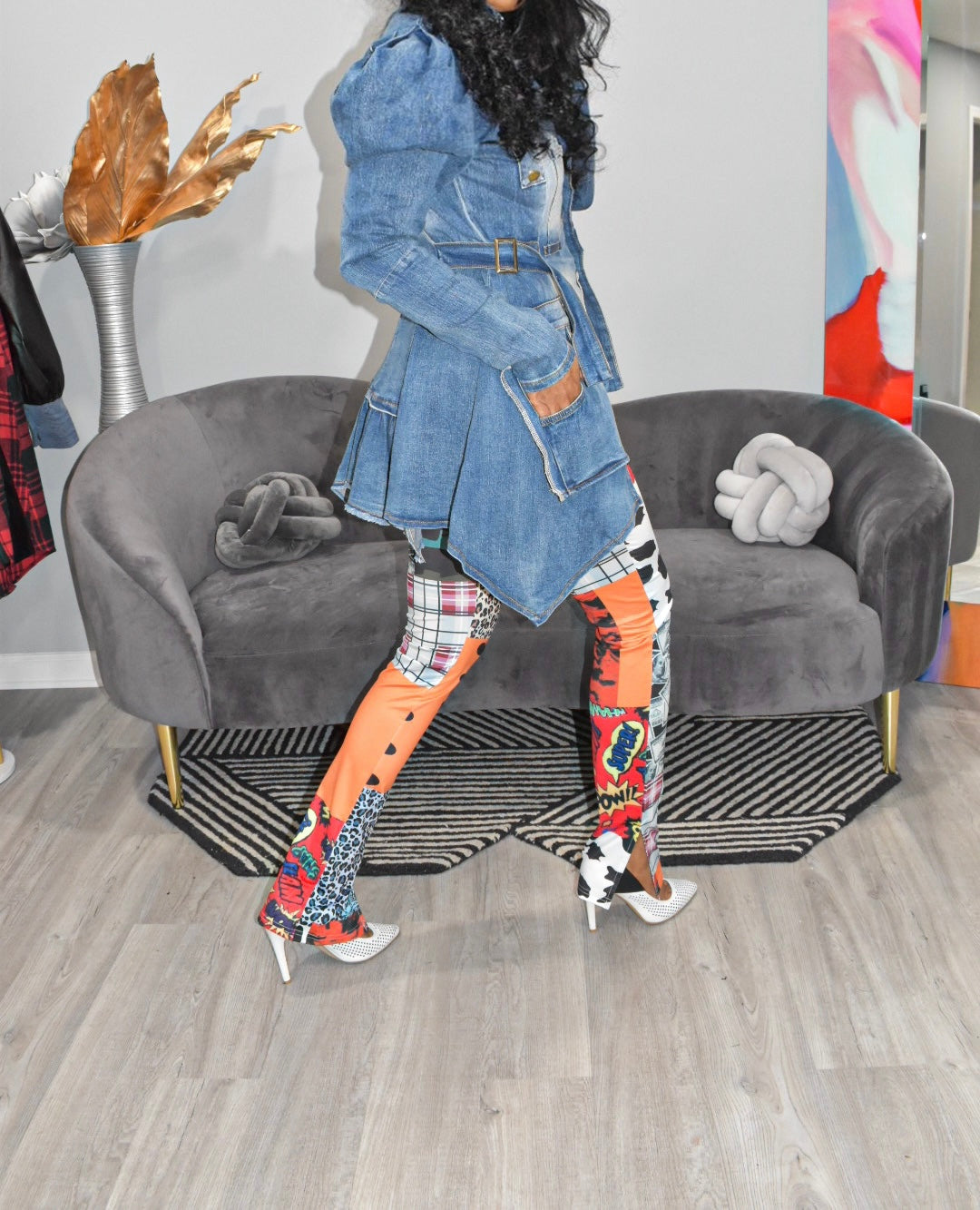 POPPIN Patchwork Pants