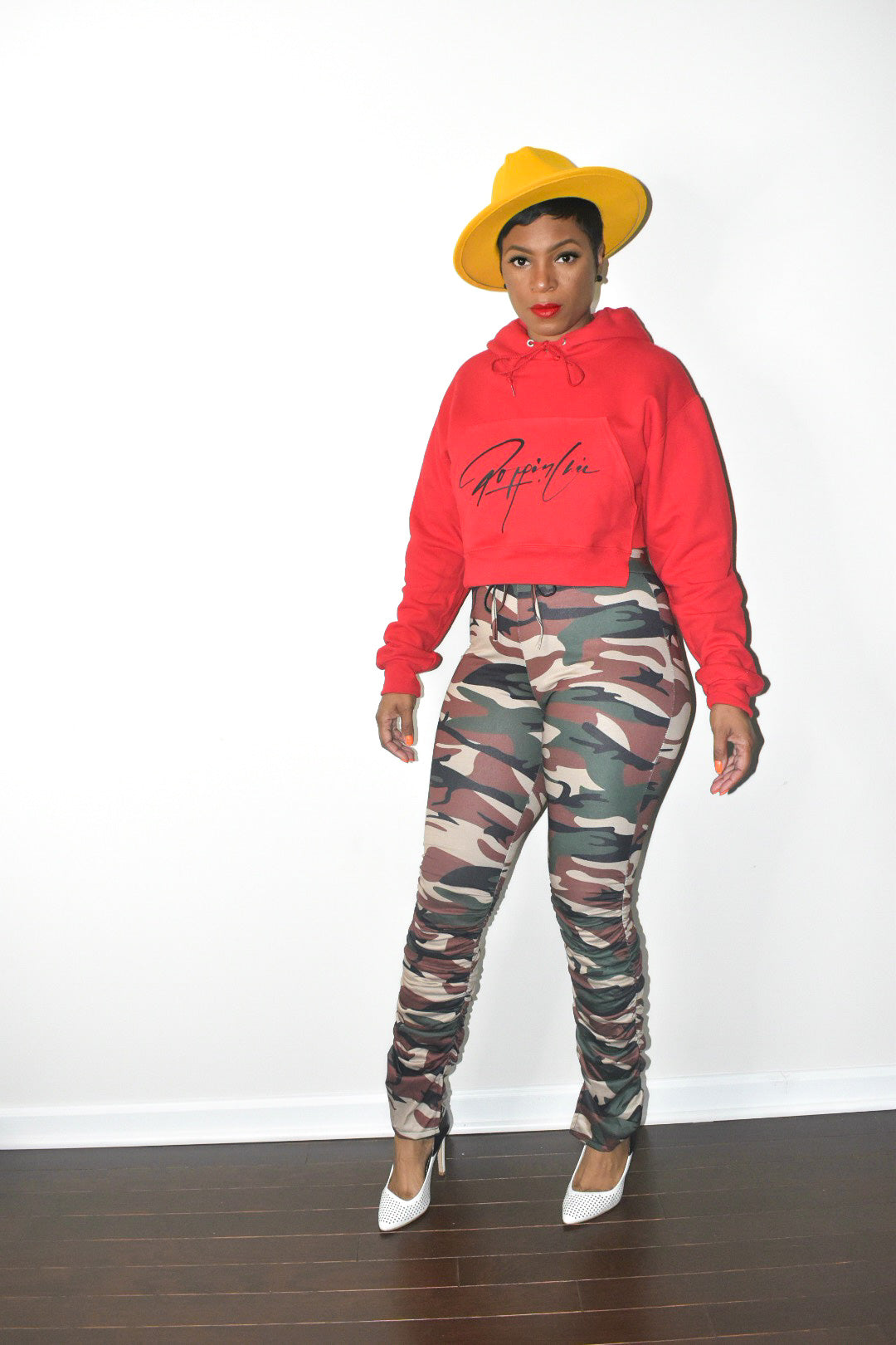 POPPIN Camo Ruched Pants