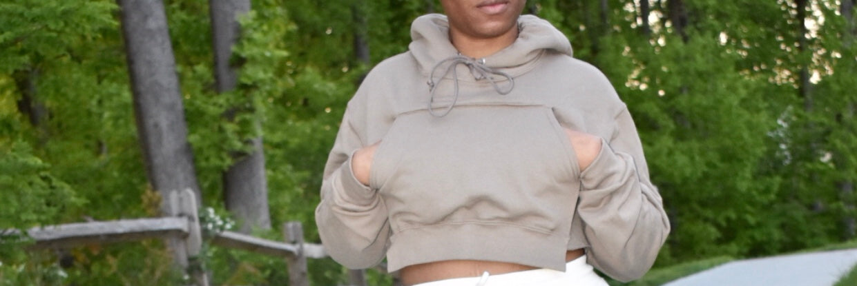 POPPIN Reconstructive Cropped Hoodie