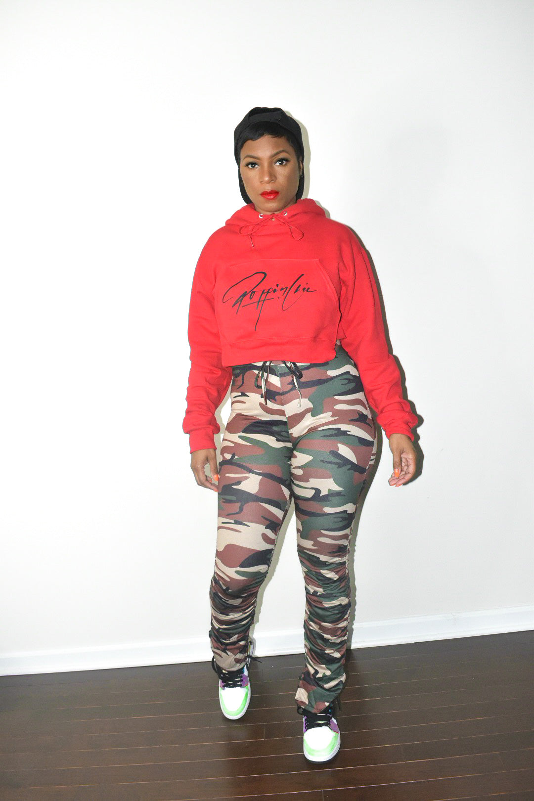 POPPIN Camo Ruched Pants