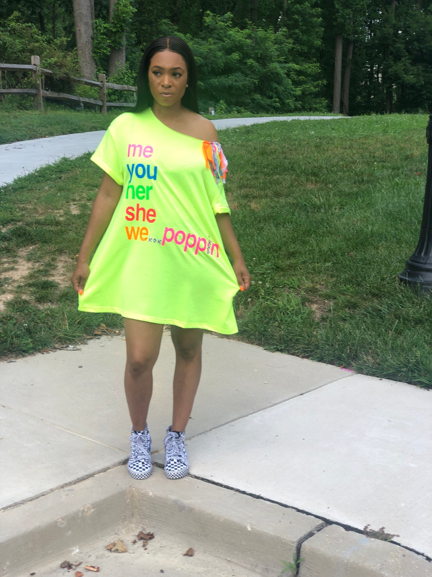 Me, You, Her, She, We...POPPIN Neon Green Dress