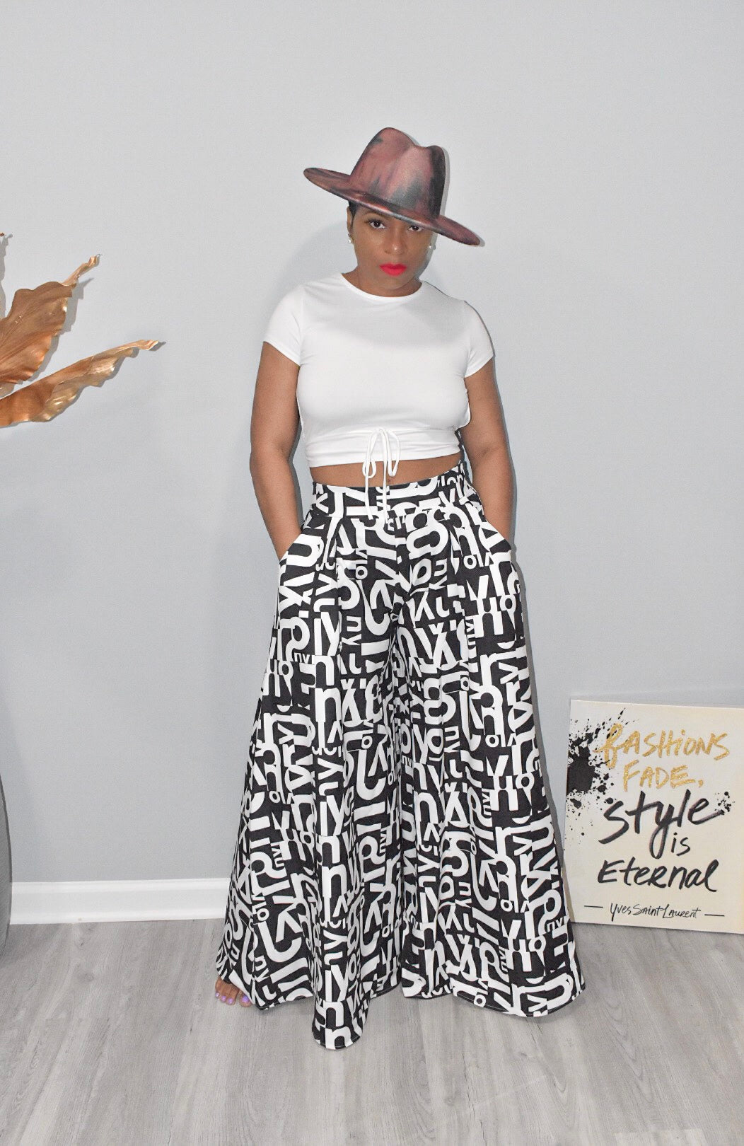Graffiti Palazzo Wide Leg Pants