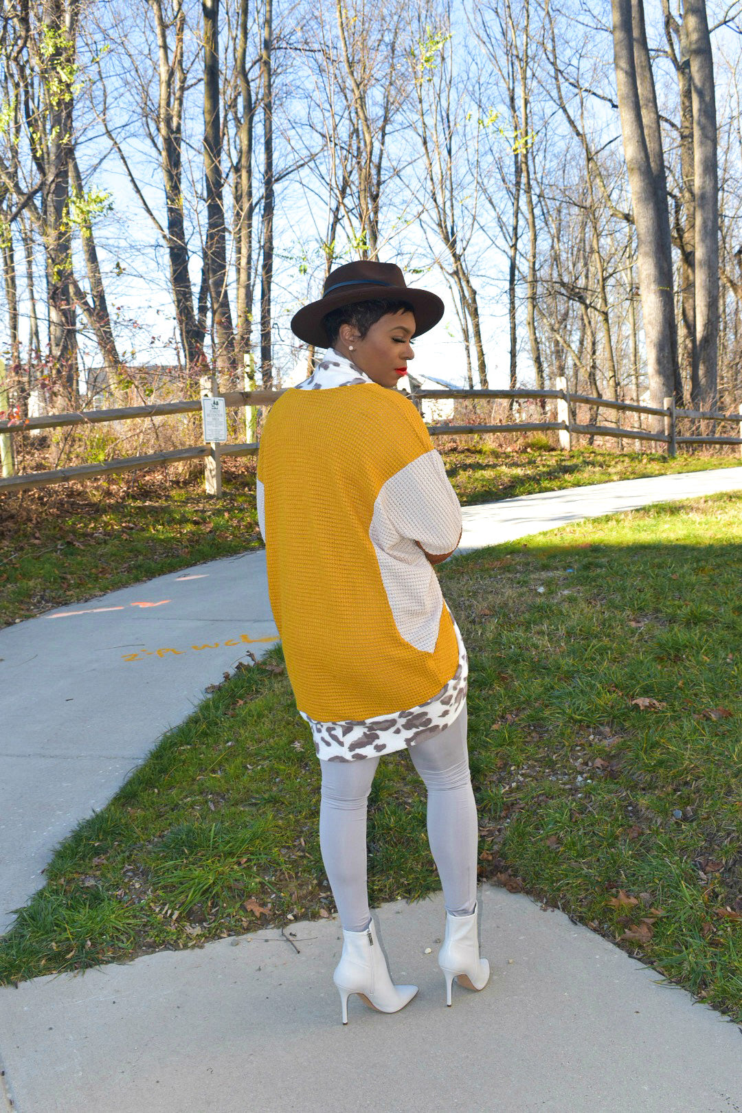 Leopard Block Knit Cardigan