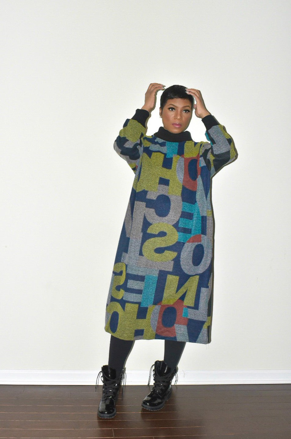 Pre-Order of the Check the Letters Sweater Dress