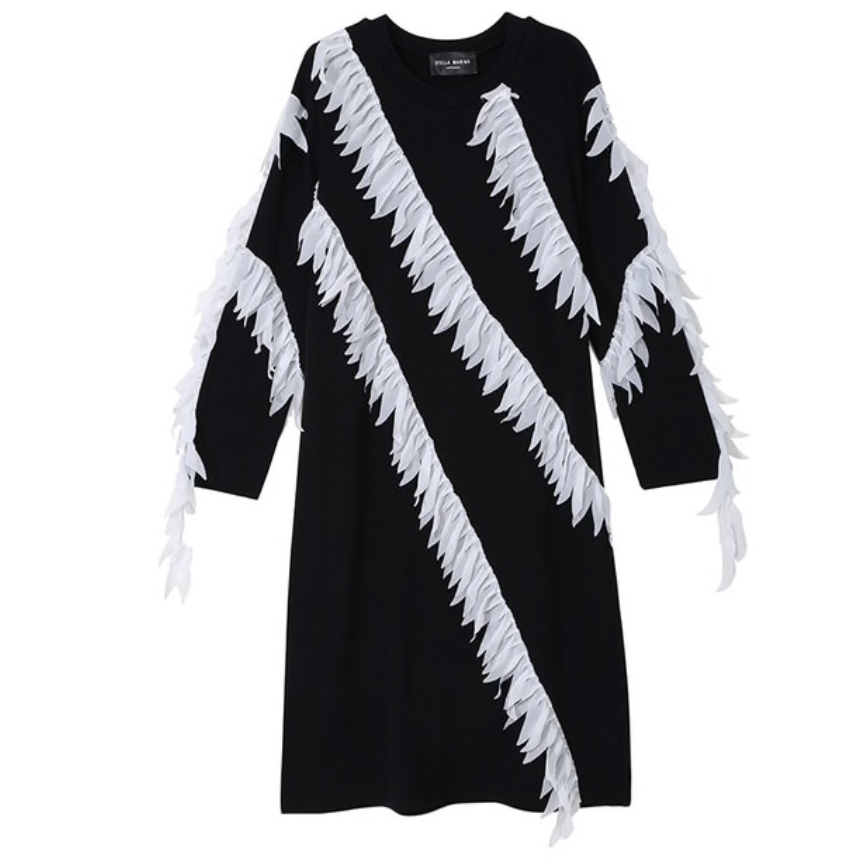 POPPIN Feathered Ruffles Sweater Dress