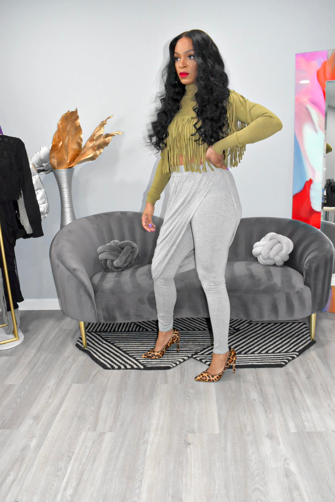 P Luxe Wrapped Leggings (Grey)