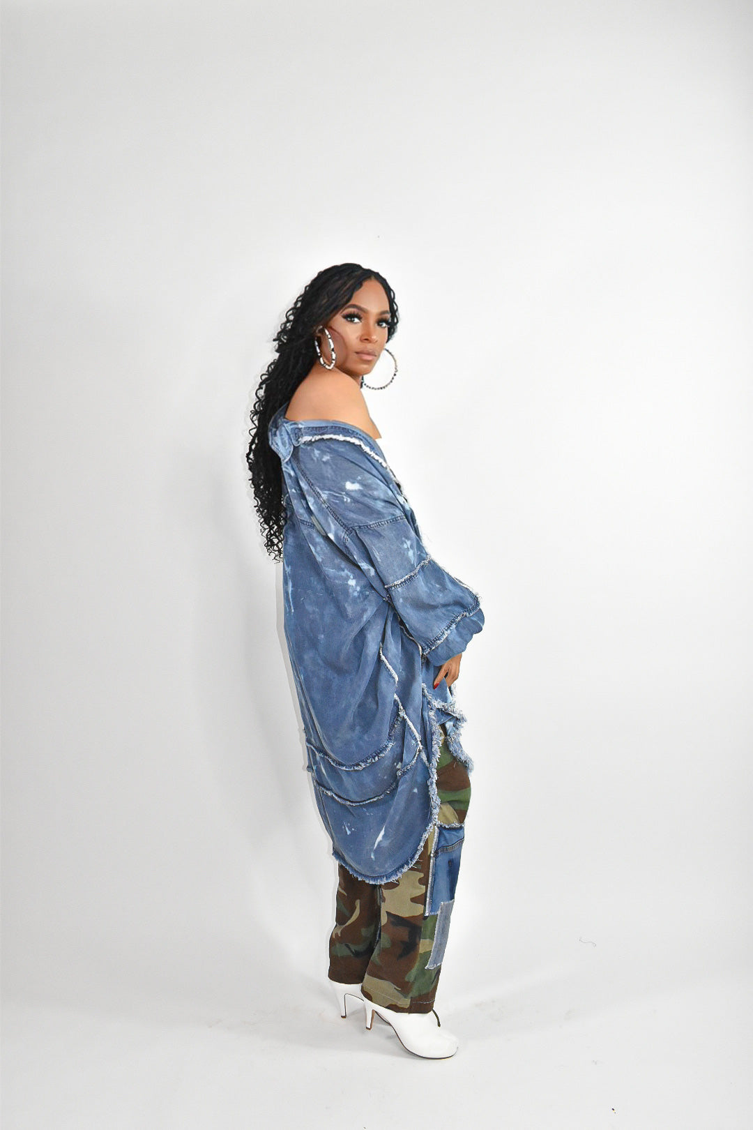 Bleached Oversized Denim Dress/Cardigan