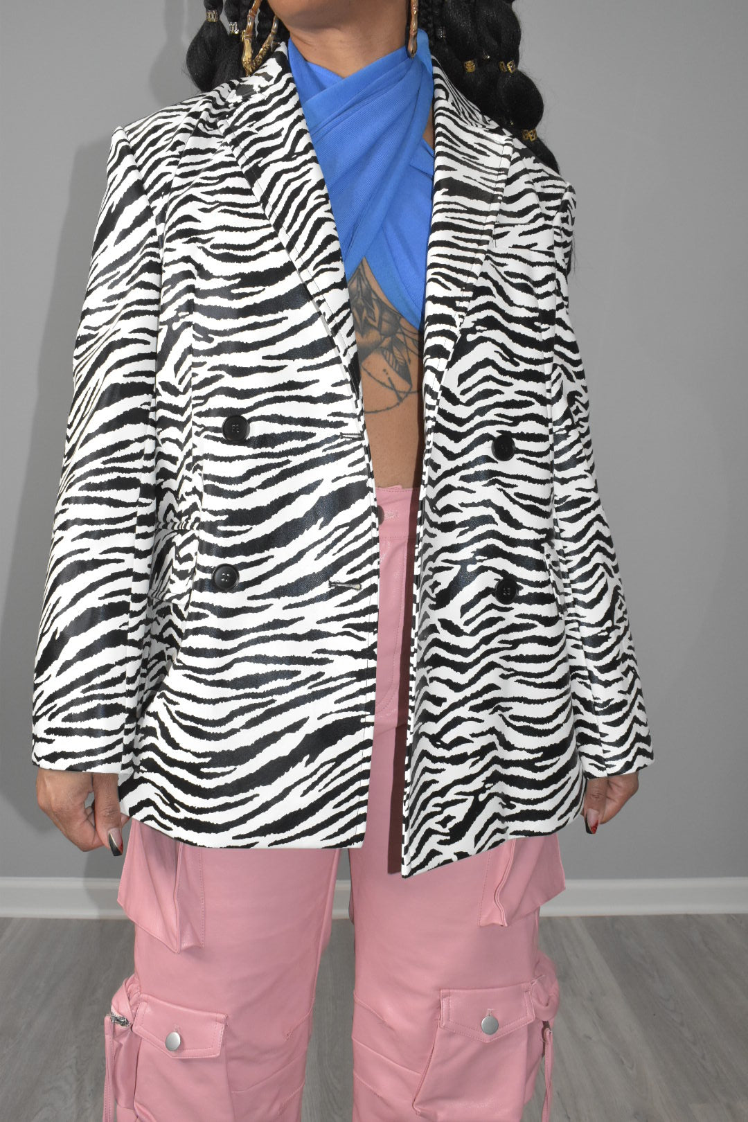 Zayda Zebra Print Blazer