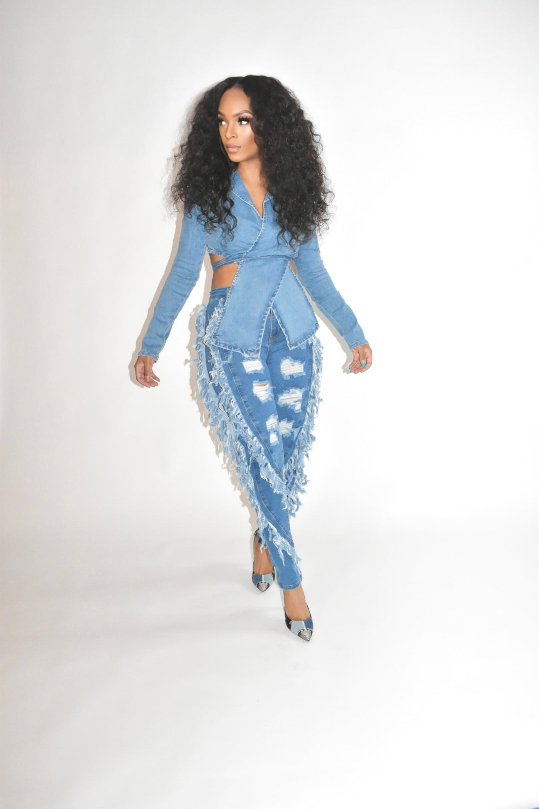 P Stoney Fringed Jeans (Denim)