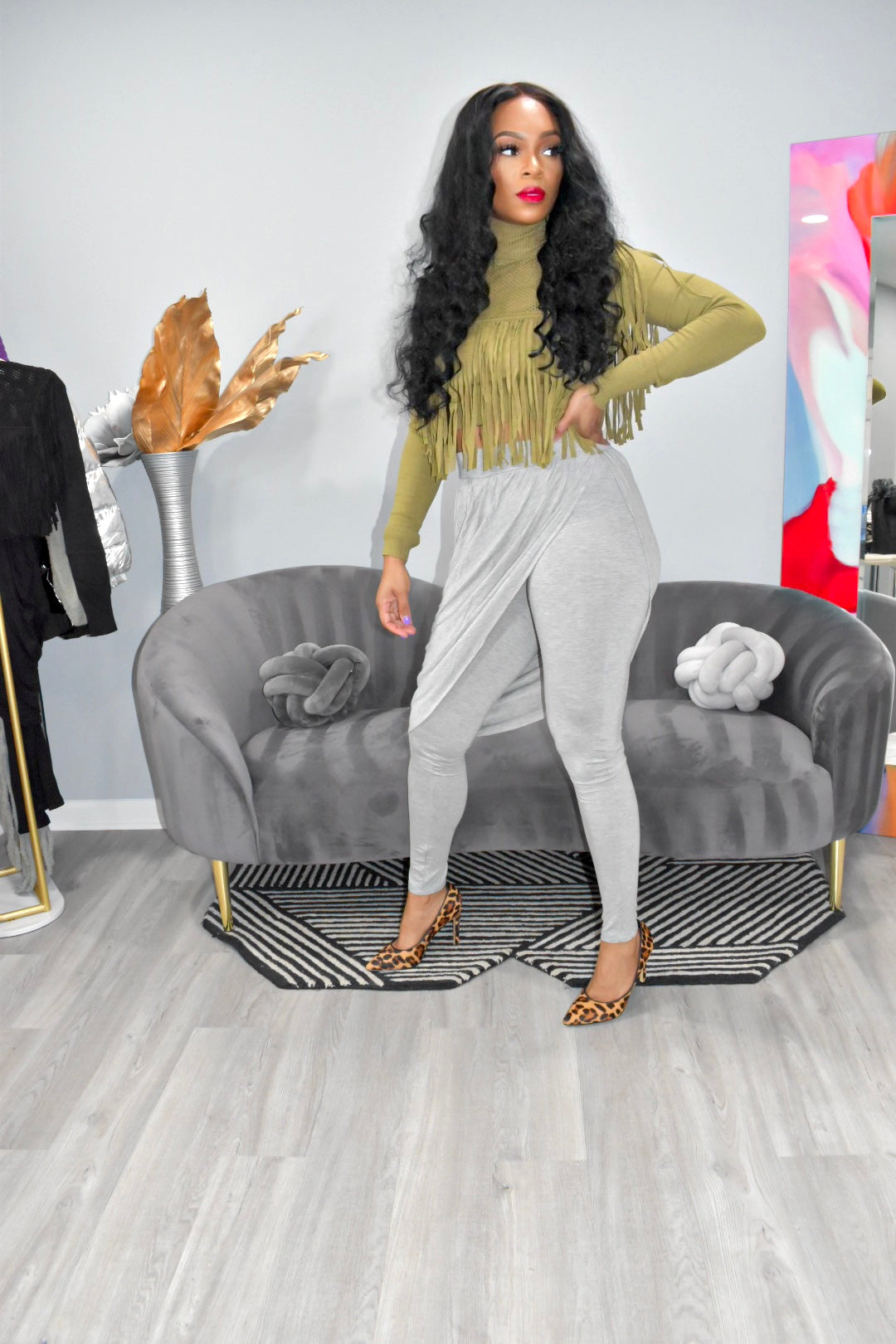 P Luxe Wrapped Leggings (Grey)