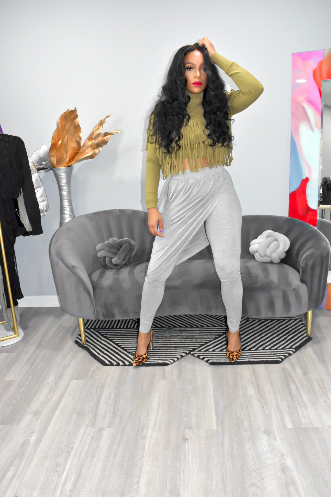 P Luxe Wrapped Leggings (Grey)