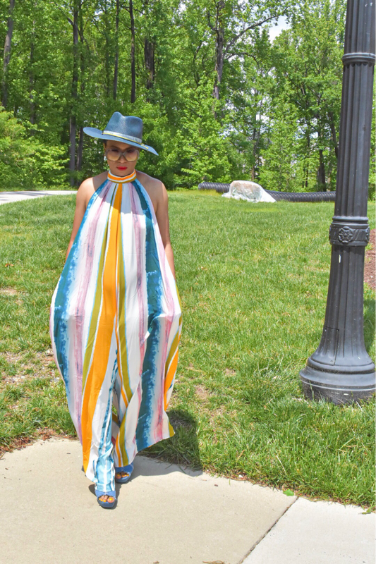 Let It Flow Backless Halter Jumper