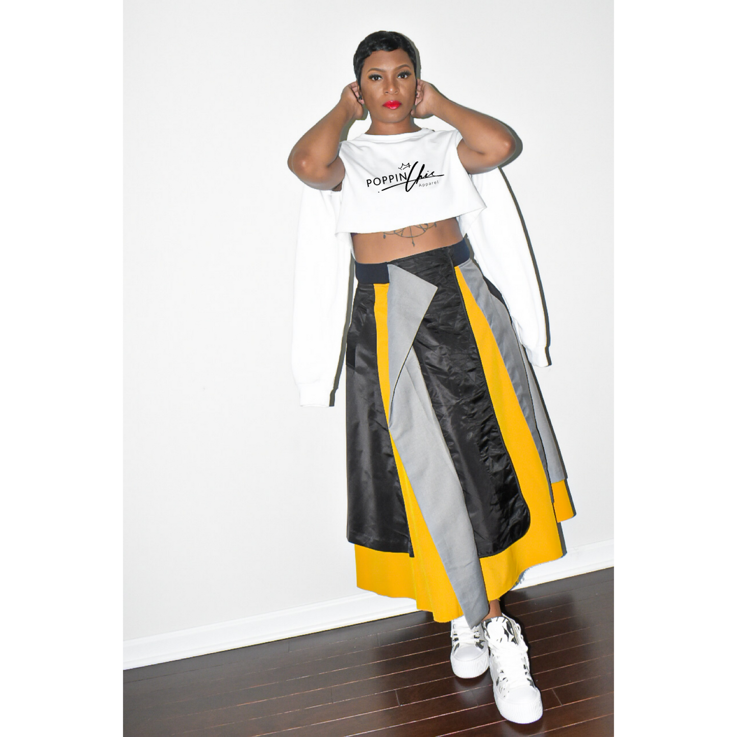 POPPIN Color Block Ski Skirt