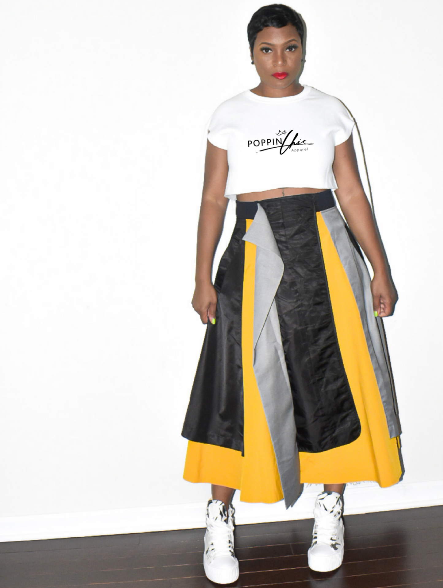 POPPIN Color Block Ski Skirt