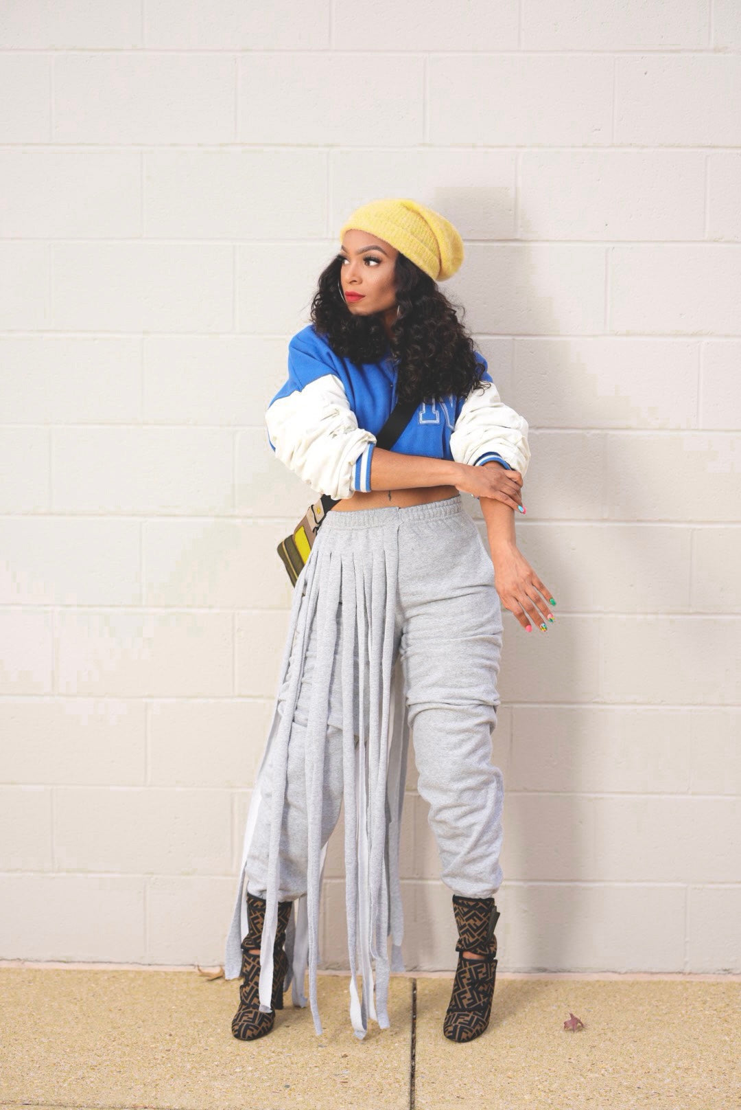 Kelz Grey Side Fringed Joggers