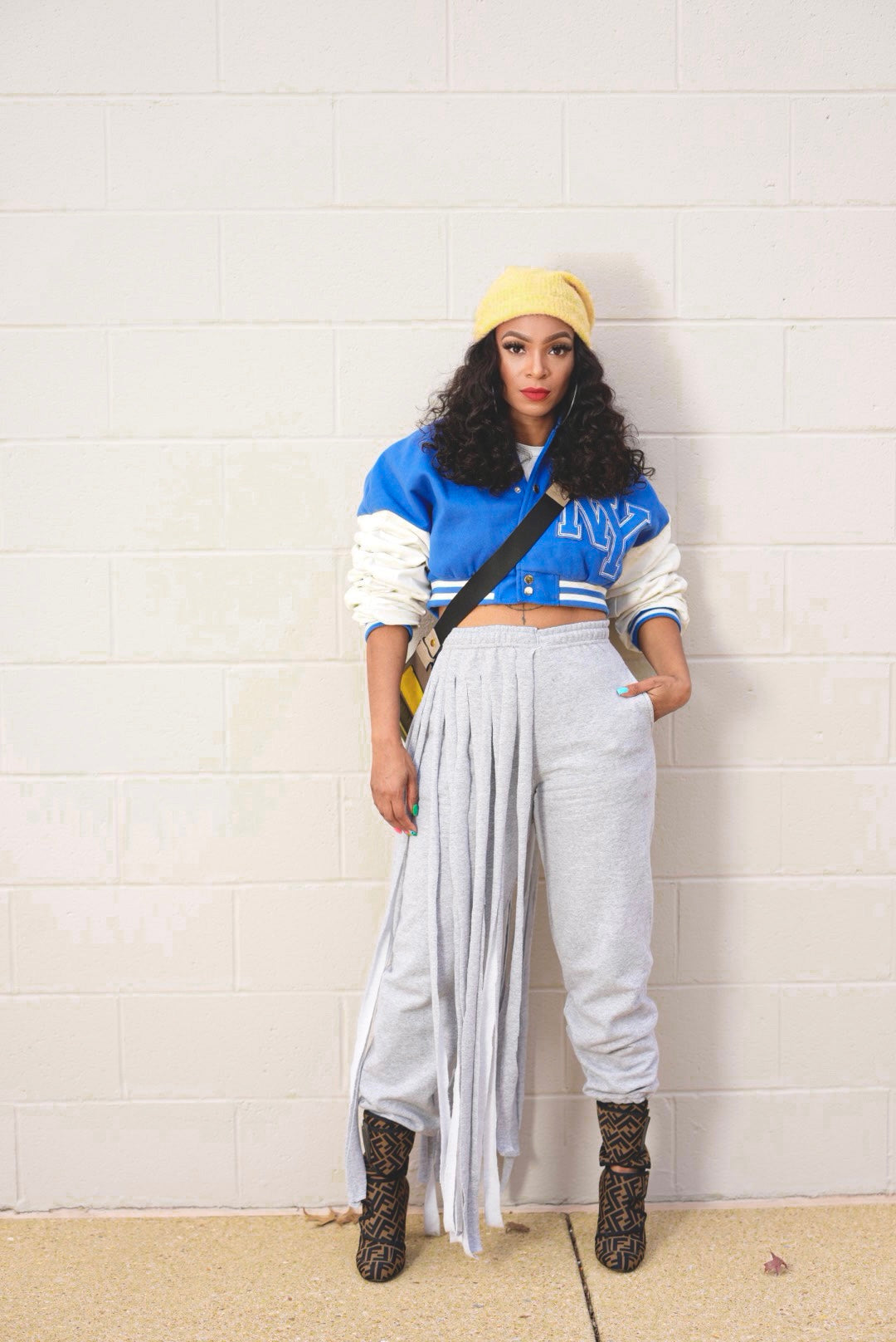 Kelz Grey Side Fringed Joggers