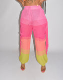 Laila Crochet Colorblock Cargo Pants