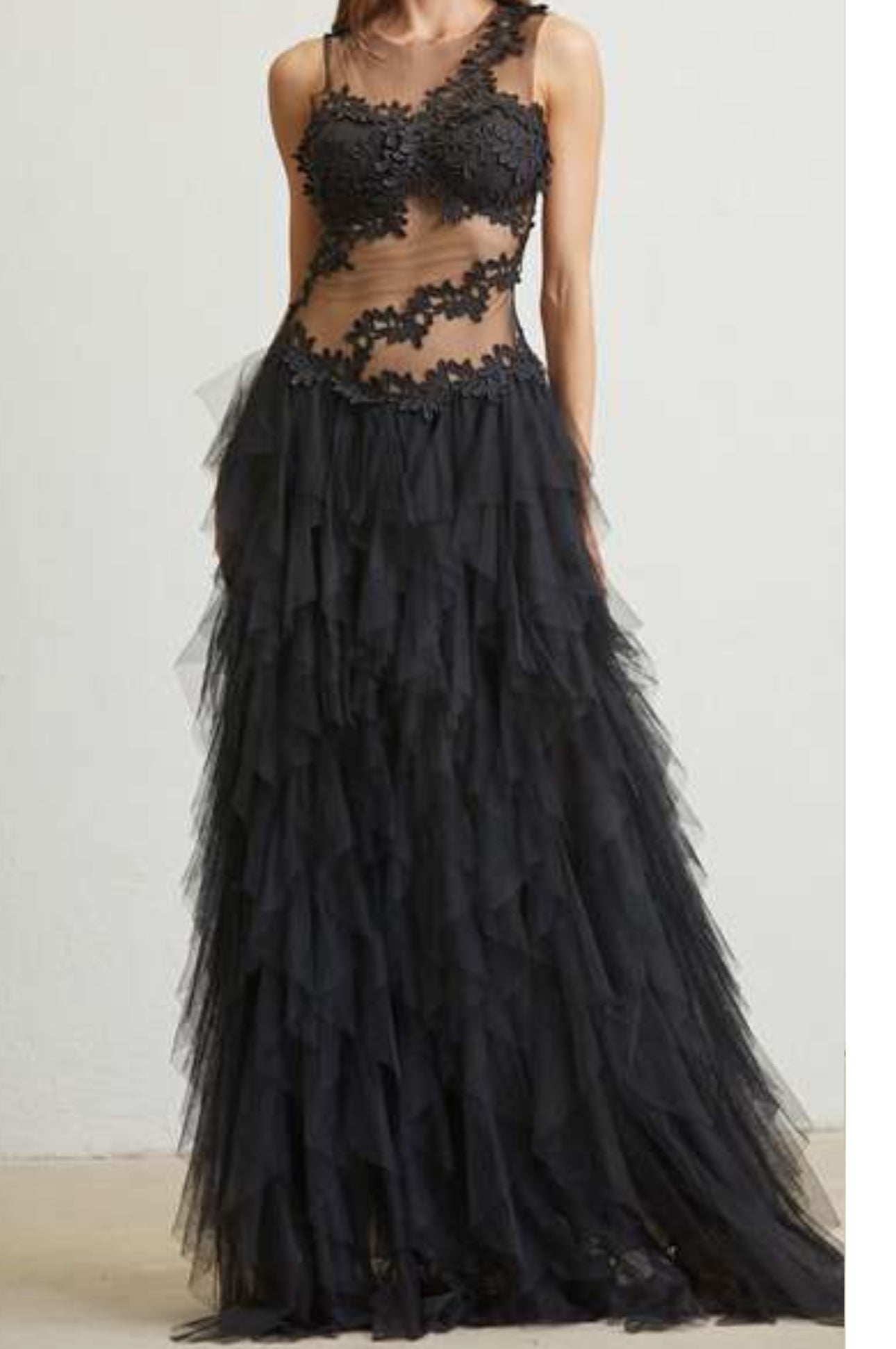 Vine Illusion Tulle Dress