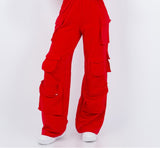 Emily Cargo Joggers (Red and Raspberry)