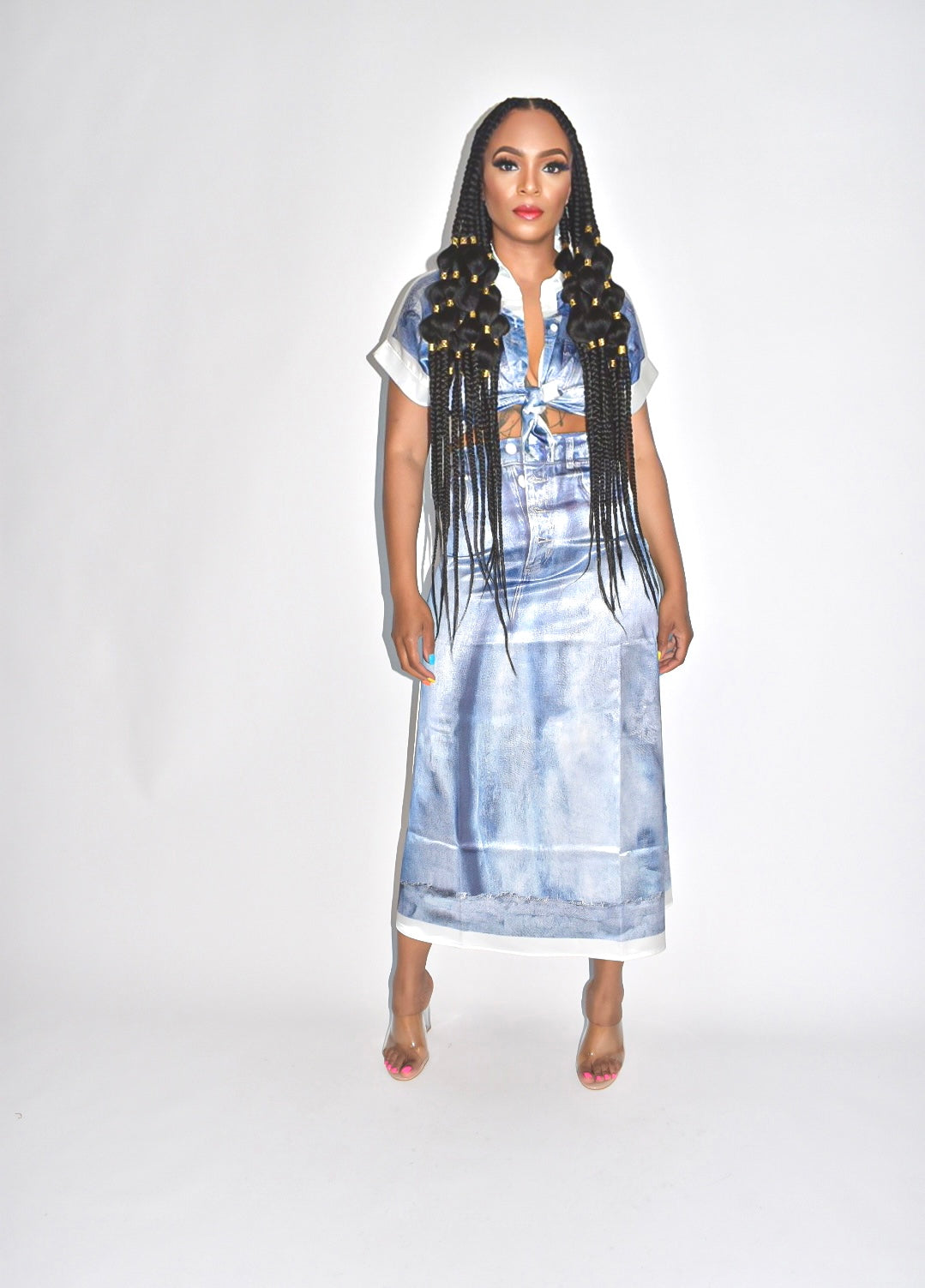 Demi Denim Skirt Set