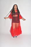 POPPIN Mesh and Tulle Sheer Dress (Available in Red, Black and Blue)