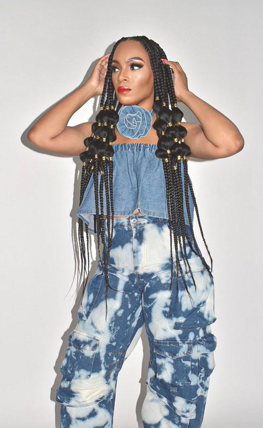 Maddy Denim Strapless Crop Top