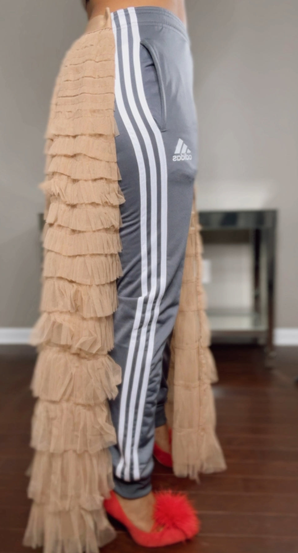 PPN PRJCT X Adidas Skirt/Pants Grey Tan Combo