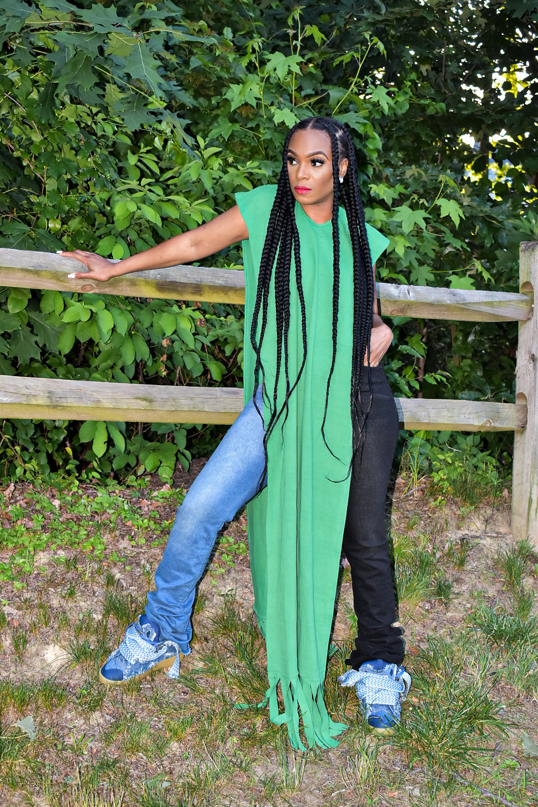 Imani Sleevless Tassel Vest (Green or White)