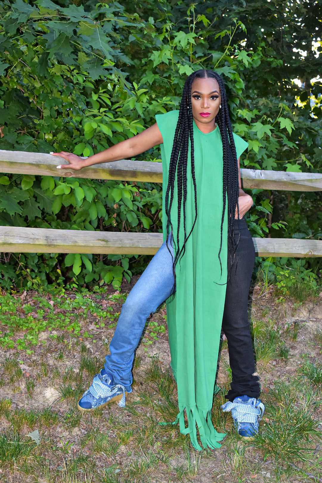 Imani Sleevless Tassel Vest (Green or White)