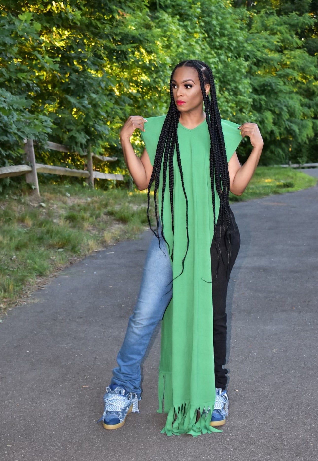 Imani Sleevless Tassel Vest (Green or White)