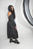 Laine Denim Waist A-Line Skirt (Black)