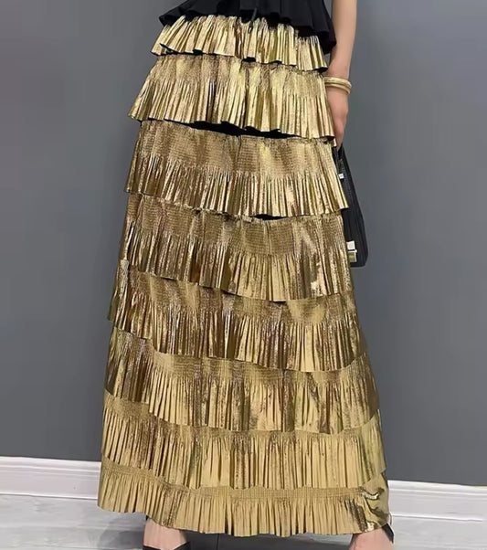 Mea Metallic Layered Skirt