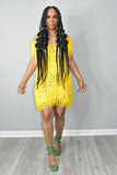Into You Fringed Dress (Yellow)