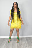 Into You Fringed Dress (Yellow)