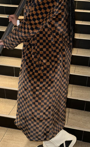 Laina Checkered Print Coat