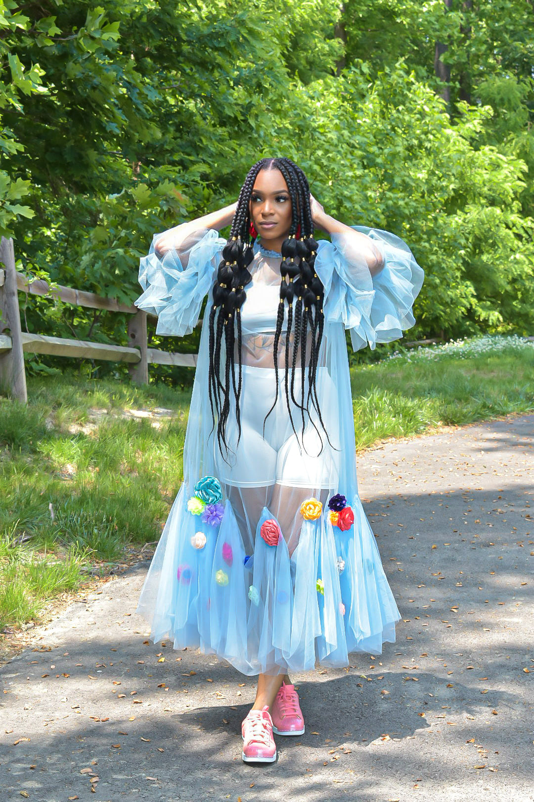 PPN X Me Mix Collab Flower Bloom Tulle Dress (Blue)