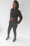 Pat Red Lined Sweatsuit