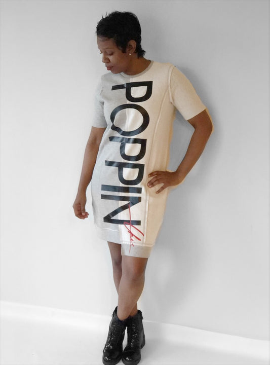 POPPIN Blocked Fleeced Sweat Dress