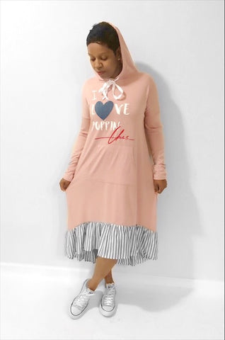 I LOVE POPPIN Chic Hooded Dress