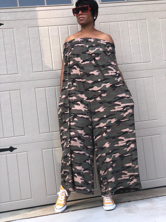 Camo POPPIN Off Shoulder Pal Jumper