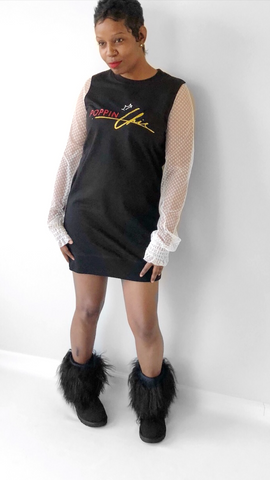 Kimmy Lace Sleeved Sweat Dress