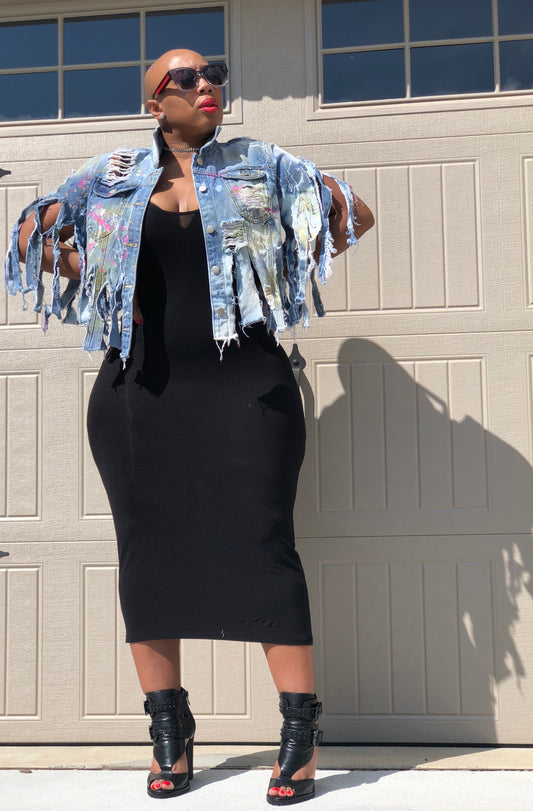 Custom Fringe Jean Jacket