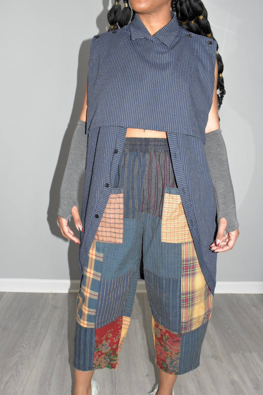 Nikki Stripped Lapel Button Up Top