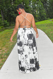 Abstract Maxi with Open Back Detail
